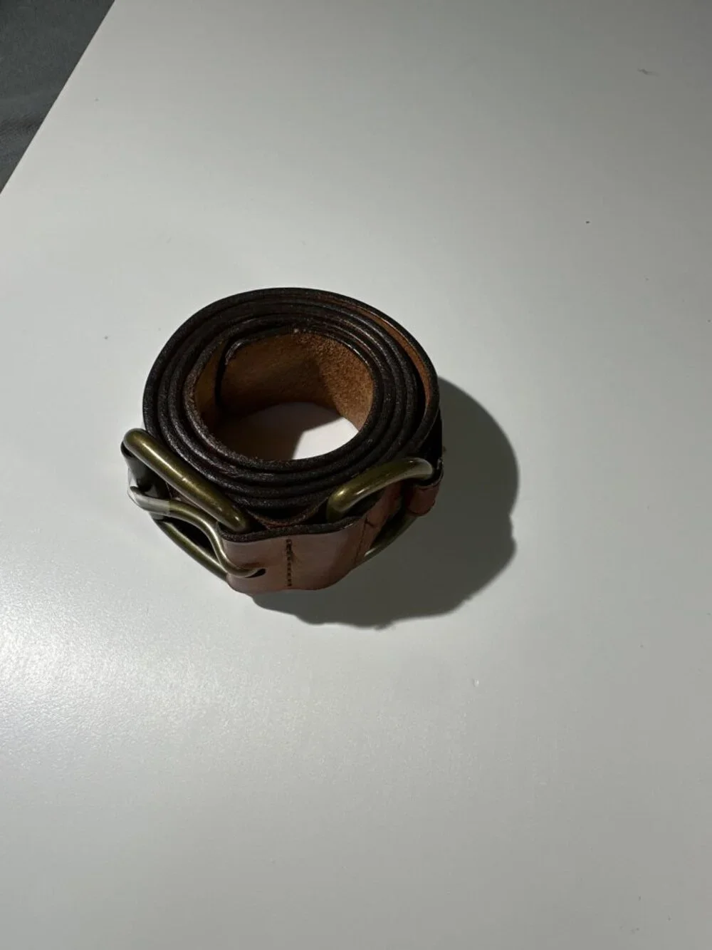 Vintage Banana Republic Genuine Leather Belt Solid Brass Buckle USA Made